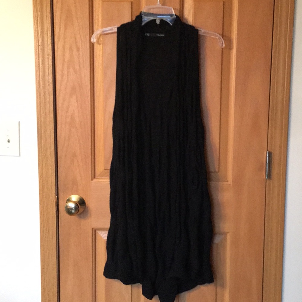 Maurices Black Knit vest- long